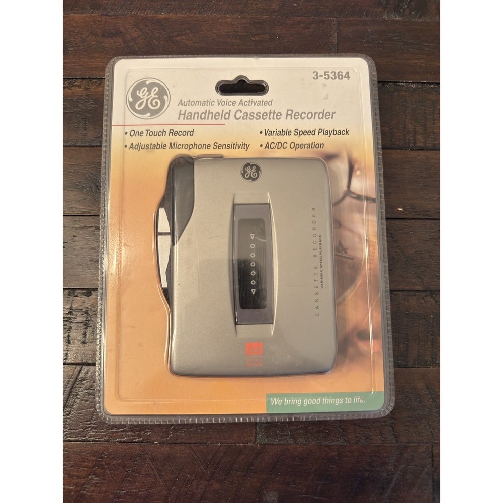 GE Handheld Cassette Recorder Automatic Voice Activated Tape Player 3-5364 New!